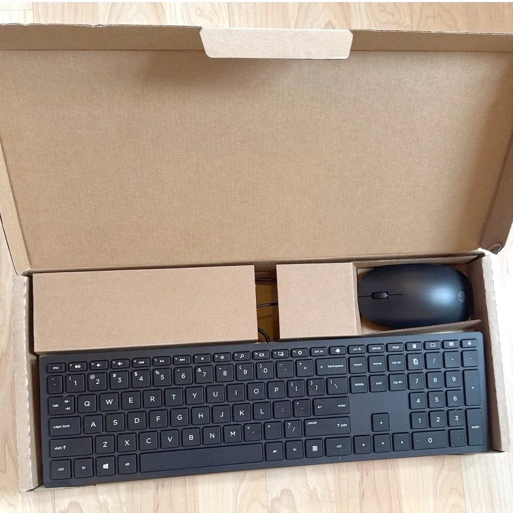 HP Keyboard Lifestyle Wired NIB Slim TPC-POO1K Mouse USB Back to School